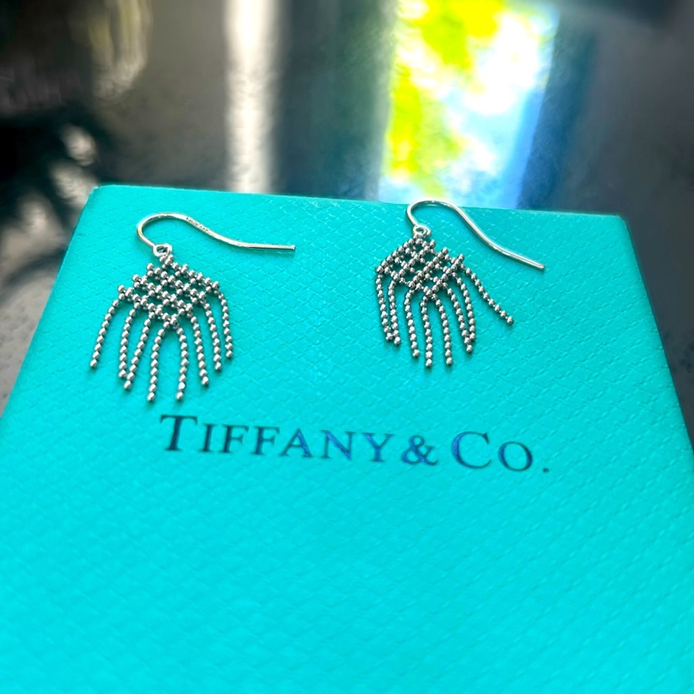 Tiffany & Co 18k White Gold Earrings, perfect condition!